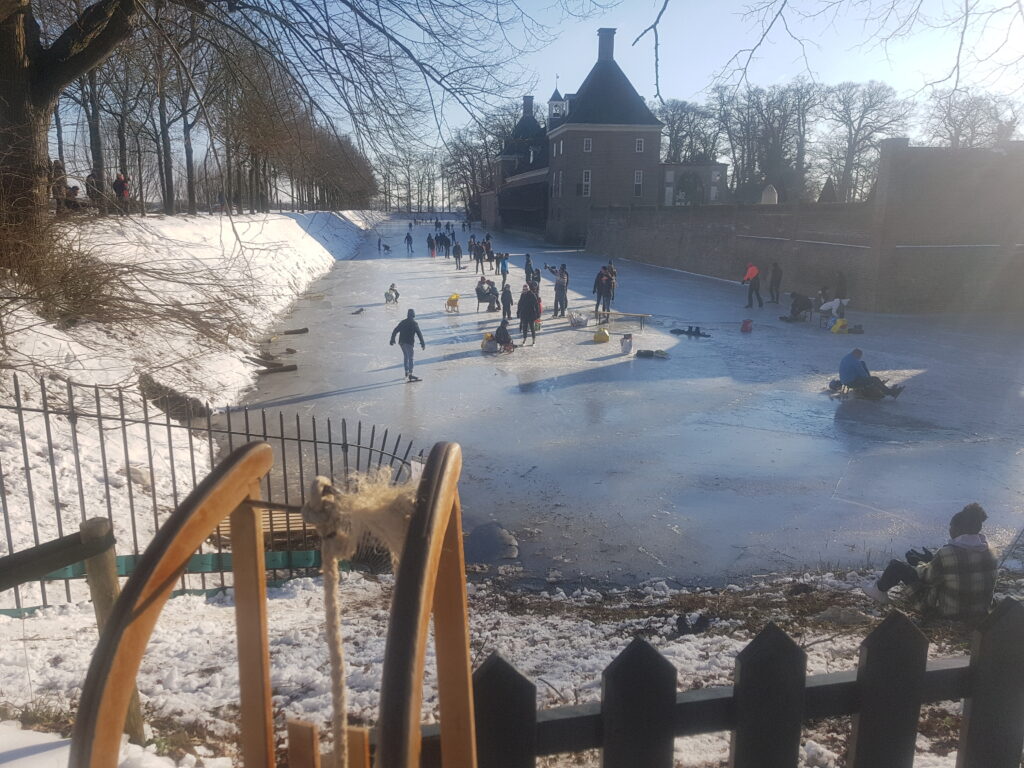 Schaatsen bij kasteel Amerongen